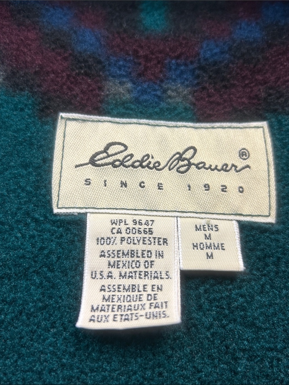 EUC Vintage Eddie Bauer Polartec Aztec Geometric Pattern 1/4-zip Fleece Pullover - Picture 2 of 7